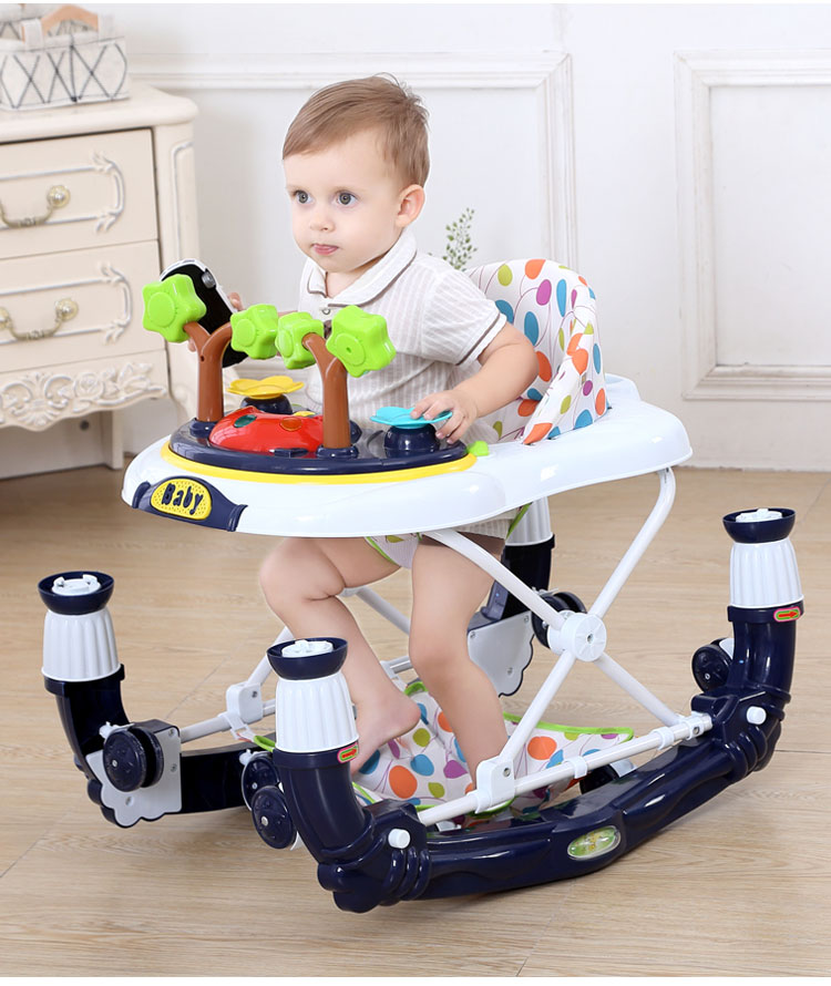Trẻ sơ sinh toddler walker đa chức năng chống rollover 6 7-18 tháng nam bé gái chống O-chân đẩy có thể ngồi