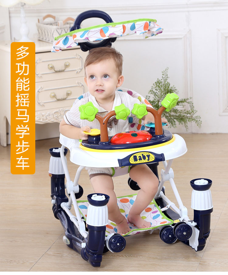 Trẻ sơ sinh toddler walker đa chức năng chống rollover 6 7-18 tháng nam bé gái chống O-chân đẩy có thể ngồi