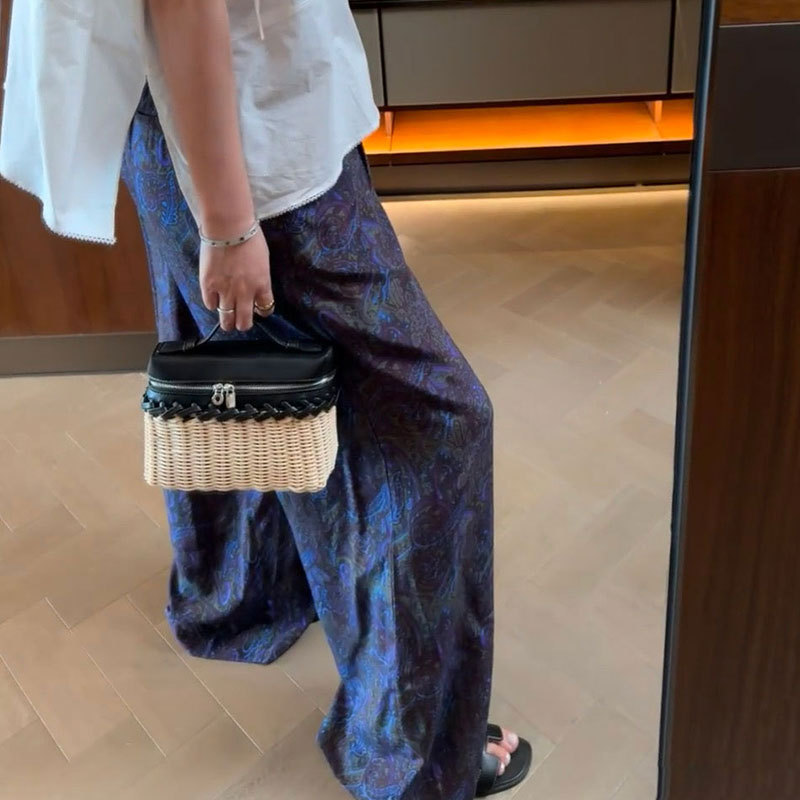 L19 Lunch Box Bag, Mini Handbag, Kelly Bag, Single Shoulder Crossbody Rattan Woven Box, Cosmetic Bag, Bamboo Woven Bag