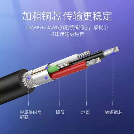 Кабель USB+B для принтера Ugreen Union US135 USB2.0, золото Dalvation USB A к B кабель принтера 3м