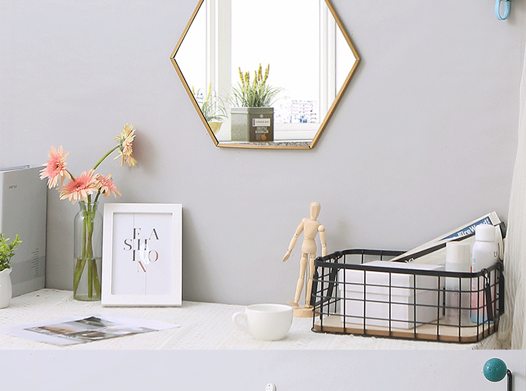 Gương sắt rèn sáng tạo treo tường phòng tắm vanity treo tường phòng tắm vòi hoa sen - Gương kiếng treo tường