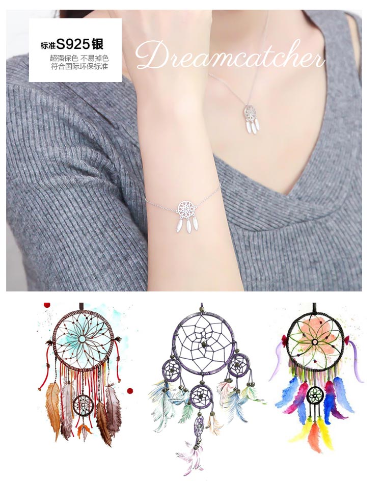 S925 sterling bạc ngọt ngào đơn giản phiên bản Nhật Bản và Hàn Quốc của những món quà nhỏ tươi vòng tay phong cách dân tộc lông mơ bắt vòng tay nữ vòng gỗ huyết rồng