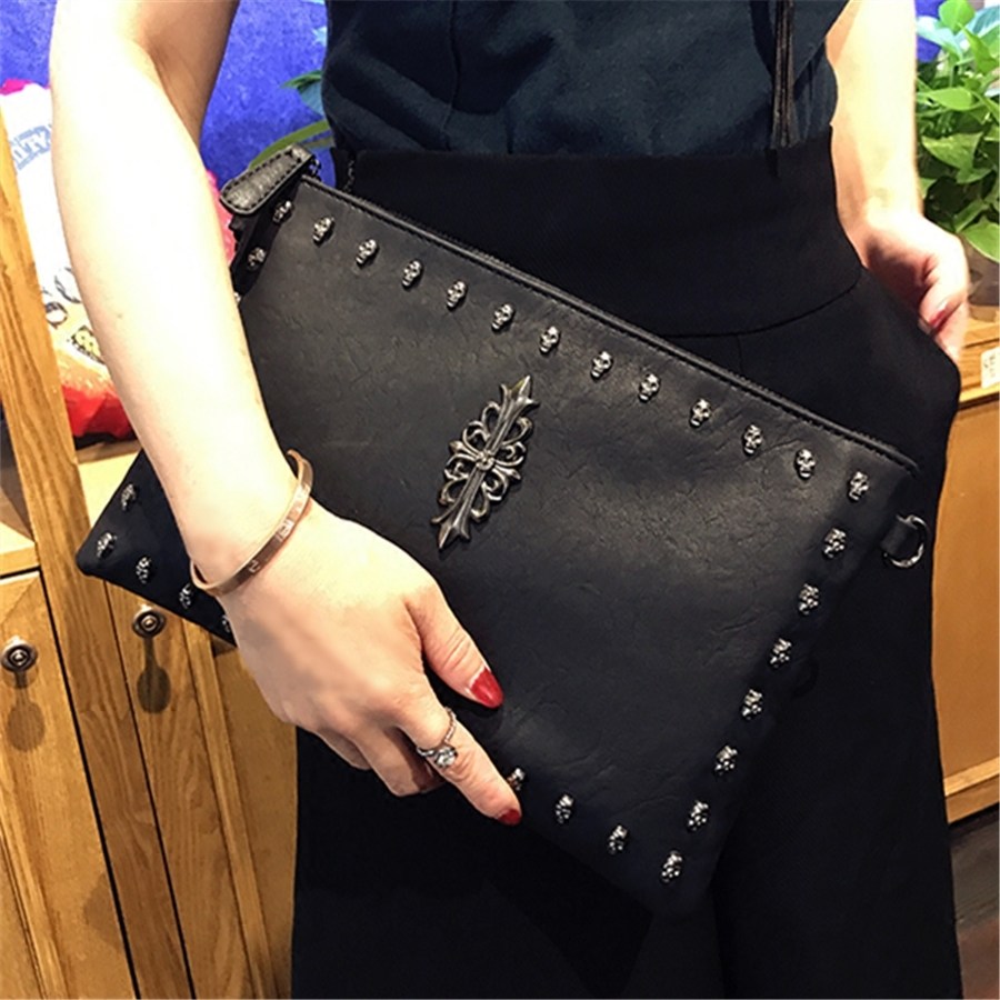 If Wind Lady Rivet Handbag 2021 new large capacity Envelope Bag Individuality Hand Wrap Single Shoulder Diagonal Satchel Bag