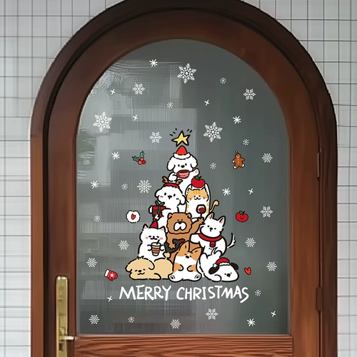 Рождественское стеклянное электрическое украшение для ногтей, оконная наклейка, пластырь, макет для пожилых людей