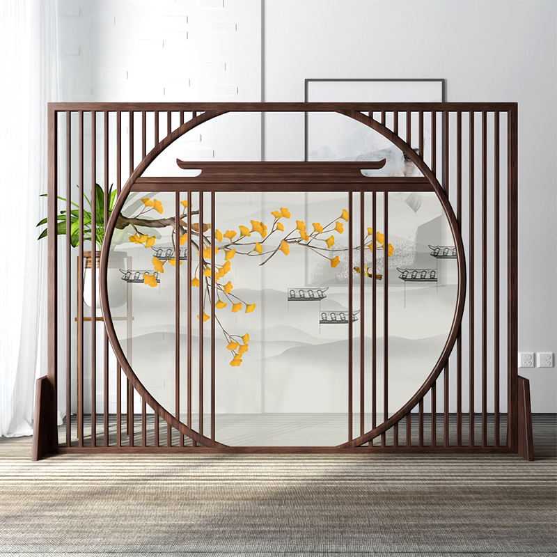 New Chinese style screen partition living room entry door fabric porch simple modern fashion bedroom cover home seat screen