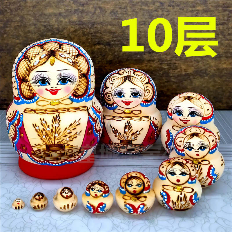 10 - story Russian folk style special wooden handicrafts children's puzzle toy gift 23