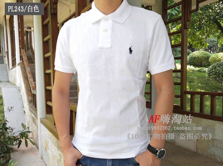 Áo thun ngắn tay POLO RL Nam Slim Cotton Ve áo Business Casual Màu trơn Paul Pony Polo Áo hè áo polo tay dài