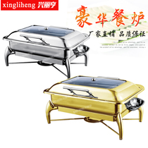  Luxury thickened stainless steel visual square hydraulic buffet stove Buffy stove Electric insulation stove Breakfast stove tableware
