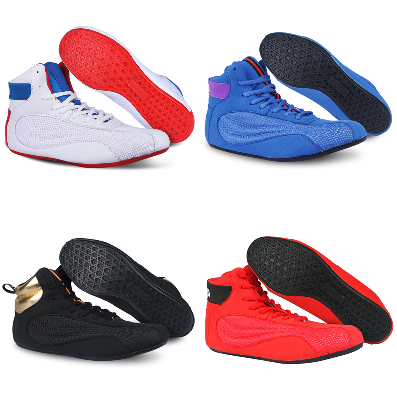 Anti-flannel boxing shoes sports smashing sanda training shoes adult gym weightlifting squat fighting wrestling shoes