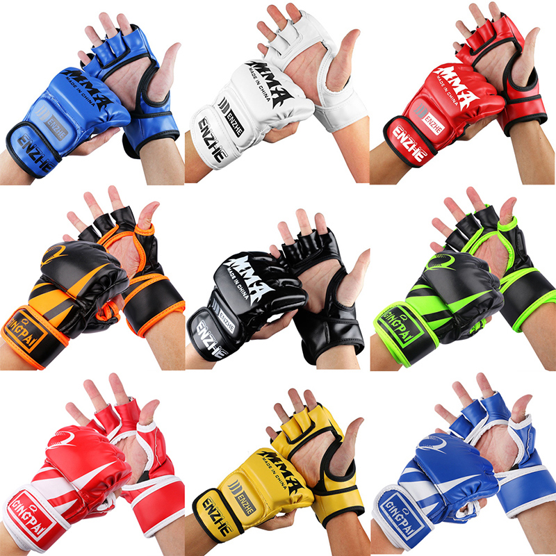 Half finger boxing gloves Men's and women's MMA gloves Adult children professional sanda fighting sandbag thick protective gloves