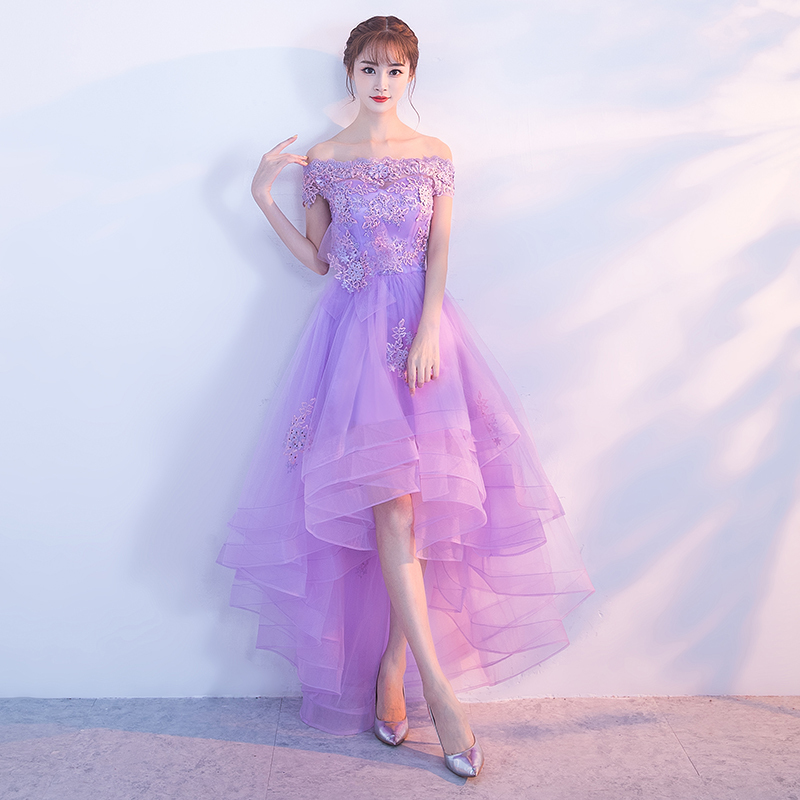 Forest-Style Banquet Evening Dress for Women 2026 New One-Shoulder Elegant Purple Dreamy High-End Bridesmaid Dress Spring