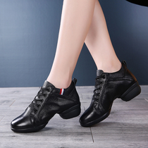 Dance shoes womens style 19 new autumn and winter square dance shoes leather soft bottom sailor dance shoes wear fashion