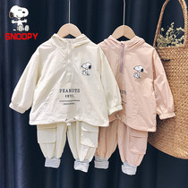 SNOOPY SNOOPY baby casual set boys and girls 2021 new spring and autumn children Korean two-piece set