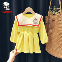 SNOOPY SNOOPY girl long sleeve dress 1 year old baby 2021 new autumn children Korean skirt