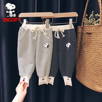 SNOOPY SNOOPY boys and girls casual trousers baby 2021 autumn new children Korean Haren pants