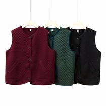 Large size womens 2021 spring dress cotton fat sister mm middle-aged and elderly belly cotton waistcoat round neck Joker bottled vest