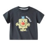 Детская летняя тонкая футболка для мальчиков, мультяшная летняя одежда, короткий рукав