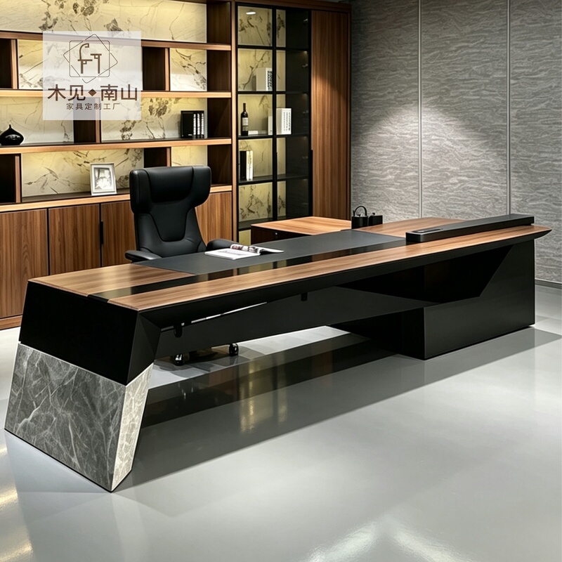 North American Black Walnut Solid Wood Executive Desk 2026 New Model High-End Executive Desk with Kettle Side Table North American Black Walnut Solid Wood Executive Desk 2026 New Model High-End Executive Desk with Kettle Side Table