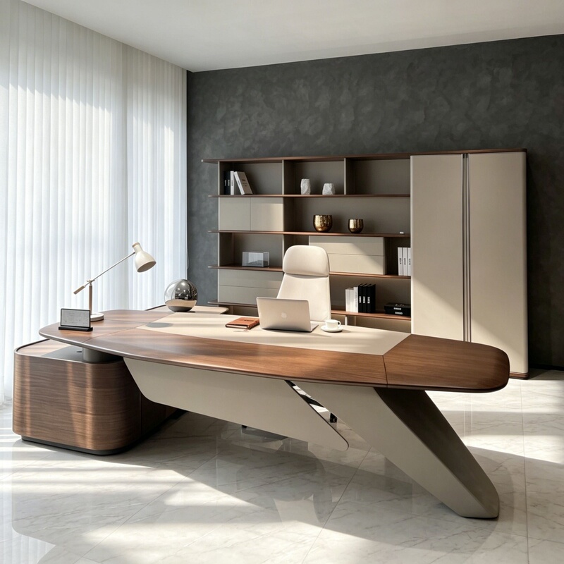 High-End Solid Wood Executive Desk 2026 New Model North American Black Walnut Simple Modern Ceo Desk