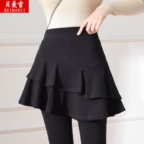 Underpants with skirt fake Two women High waist outskirt Skirt Pants Integrated with suede thickened Spring-autumn Winter Pure Cotton Lean