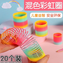 Large rainbow circle toy spring circle stacking circle baby educational early education gift childrens magic rainbow elastic circle
