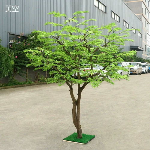 Красные кленовые украшения с твердым деревом Моделирование дерева японского стиля двора декоративное поддельное дерево