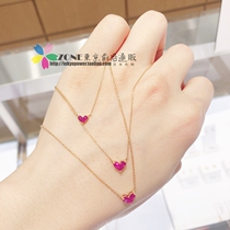 Japan Direct Mail StarJewelry Classic Mystery Hearts Series Ruby Loving 18K Necklace Bracelet