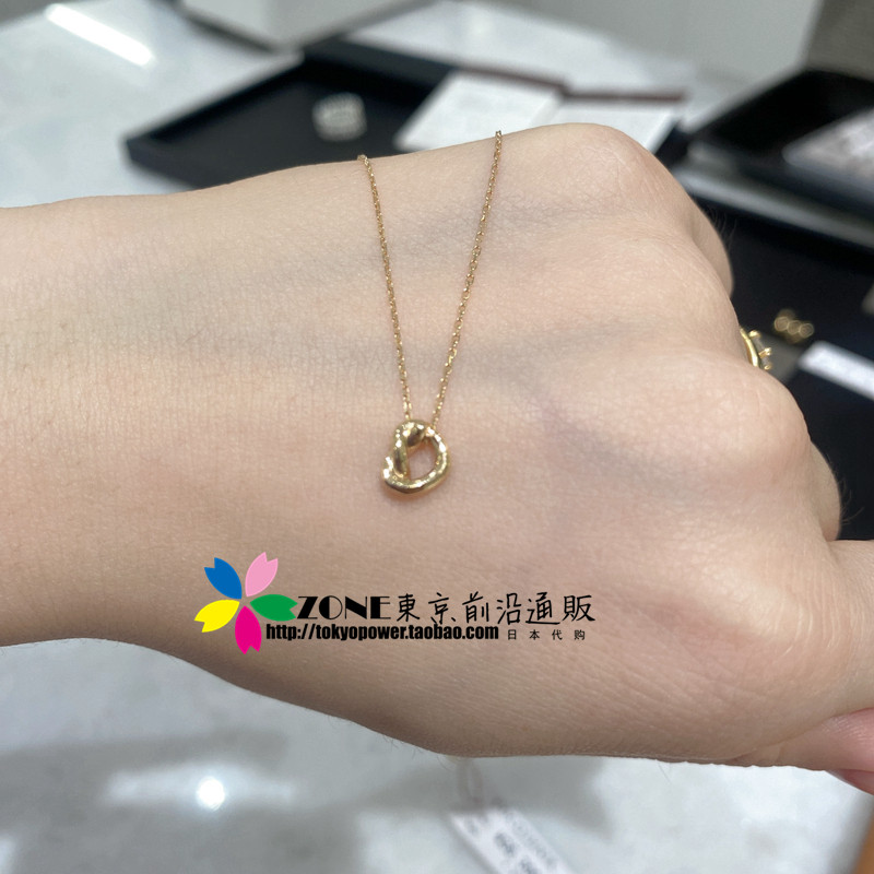 Japan cooshnik 23 winter junction series gold twisted hollowed-out 10K gold necklace-Taobao