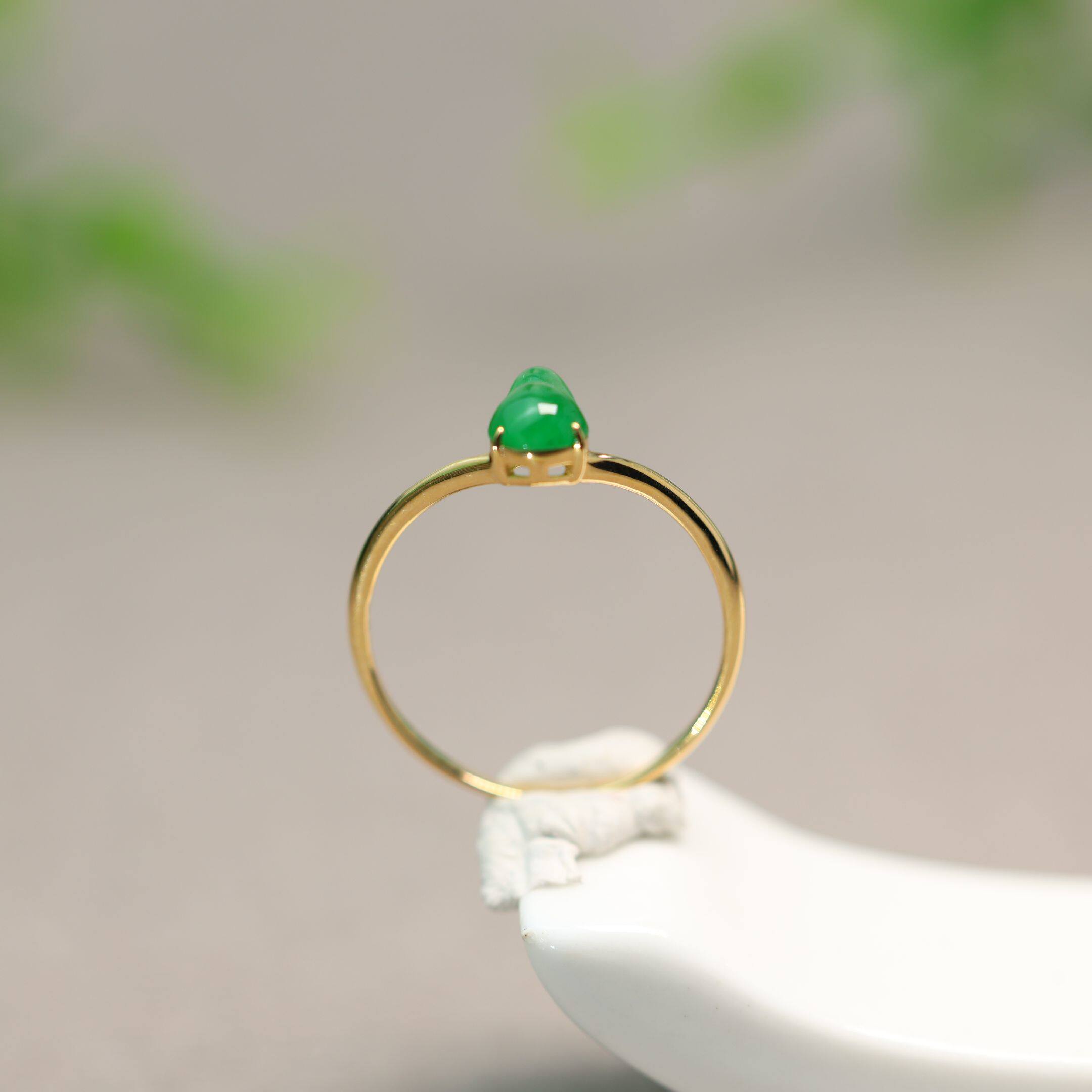 Myanmar natural grade A jade gourd ring