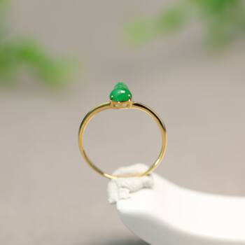 Myanmar natural grade a jade gourd ring