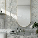 Huaxin Shuo натуральный мрамор маленькая полоска мозаичная плитка Каррара серая ванная комната туалет настенная плитка