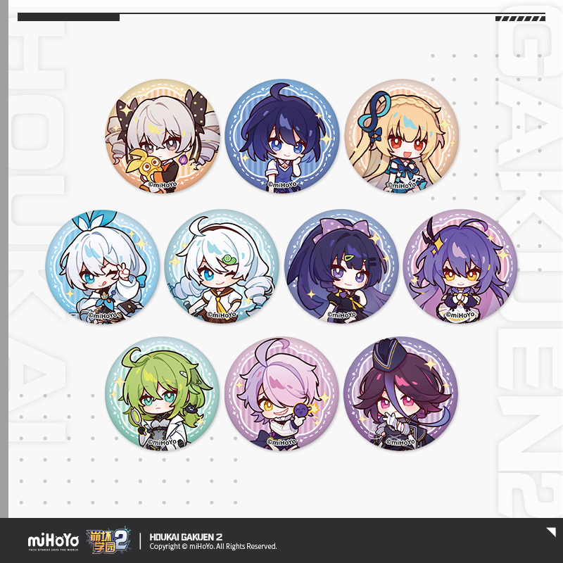 【Mihoyo/Honkai Academy 2】Leisure Time Series Tinplate Badge Kiana Yae Mihoyo