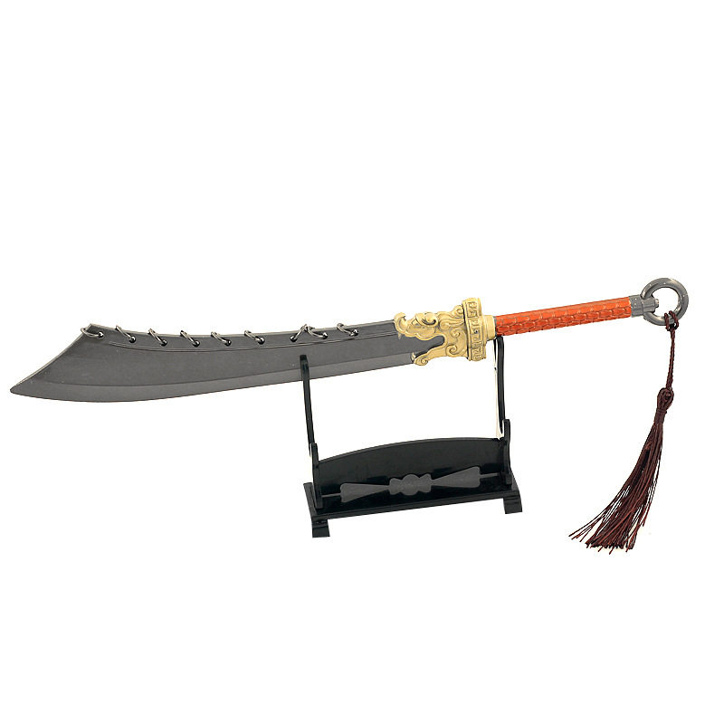 古代冷兵器金属模型大号九环大刀金丝九环刀合金武器手办摆件玩具到底值