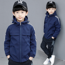 Boys  jackets 2021 spring and autumn new Korean version of childrens boys western style spring stormtrooper tide childrens clothing middle and large childrens tops