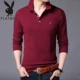 Playboy mùa thu và mùa đông áo thun dài tay cotton cộng với nhung dày nam Hàn Quốc áo sơ mi POLO giản dị của nam giới