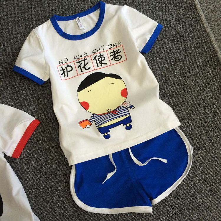Anh chị em cha mẹ và con trai Mùa hè bé trai và bé gái Áo phông quần áo trẻ em quần short trẻ em phù hợp với mùa hè phần mẫu giáo quần áo bảo vệ hoa shop quần áo trẻ em