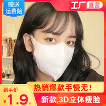 3d three-dimensional mask summer thin female summer male tide sunscreen earmuffs breathable White not small face Net Red