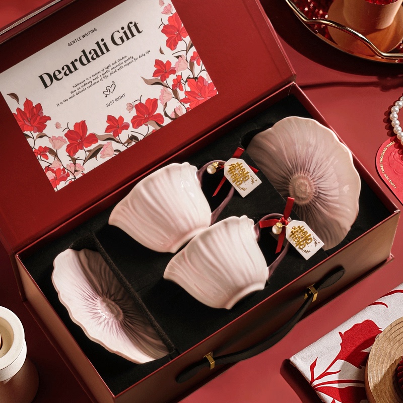 Couple's Matching Cups, Particularly Beautiful Coffee Cups, High-End and Exquisite, Wedding and Engagement Gifts for Newlyweds and Best Friends, Gift Box Set Couple's Matching Cups, Particularly Beautiful Coffee Cups, High-End and Exquisite, Wedding and Engagement Gifts for Newlyweds and Best Friends, Gift Box Set