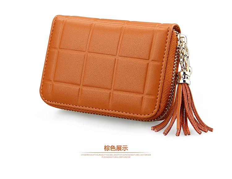 Tua mặt dây chuyền chống từ RFID thẻ da thiết lập dễ thương purse organ người phụ nữ gói thẻ nhỏ ví da cá sấu 2 mặt