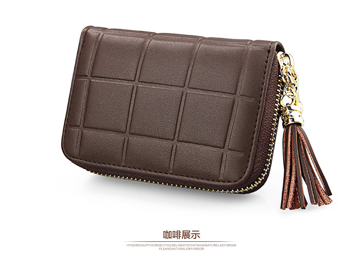Tua mặt dây chuyền chống từ RFID thẻ da thiết lập dễ thương purse organ người phụ nữ gói thẻ nhỏ ví da cá sấu 2 mặt