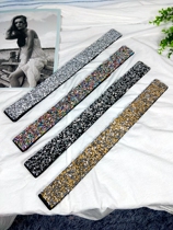 With diamond girdle belt Womens fashion wild rhinestone inlaid belt Womens wide waist belt decorative sweater coat tide ins