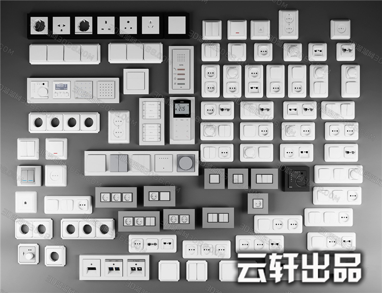 家用电器3Dmax模型厨房卫生间超市展柜空调电视洗衣机3D模型-51