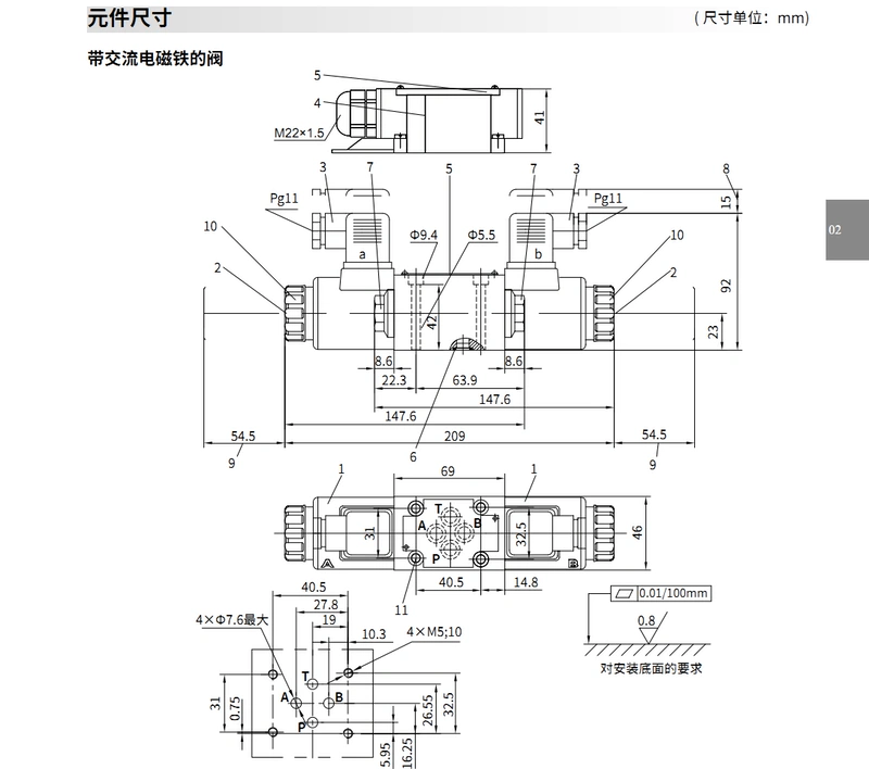 Van điện từ thủy lực SWETT 4WE6E61/EG24/EW220RNZ5L van đảo chiều 10Y/31 JGHDM