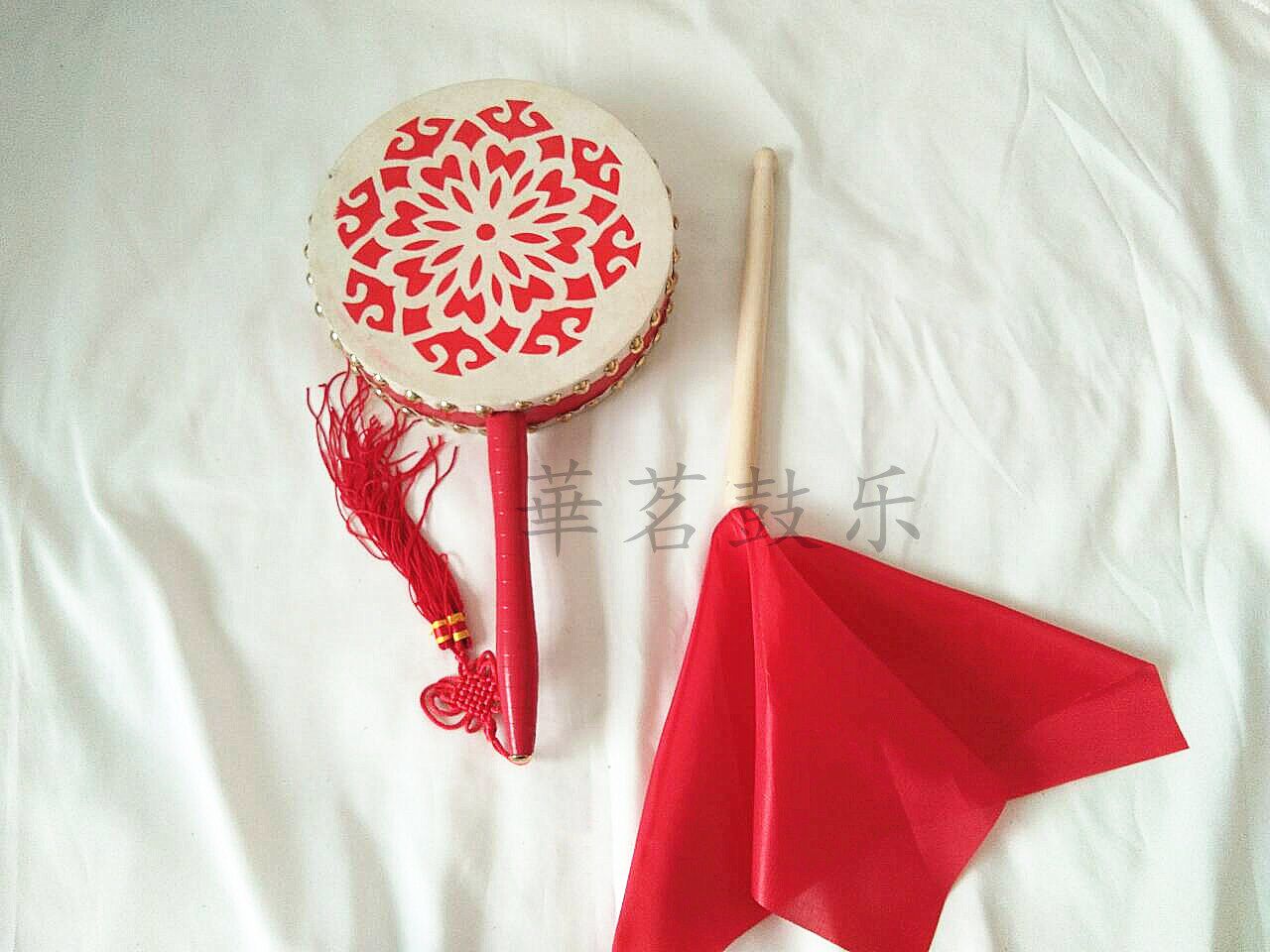 Fan drum children's heart drum dance props Tibetan dance drum hot drum children's performance clothing Taiping daughter drum props 23cm