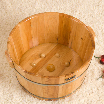 Household foot bath wooden bucket Wooden basin Foot bath bucket Foot bath bucket Wooden basin Foot bath wooden bucket with lid