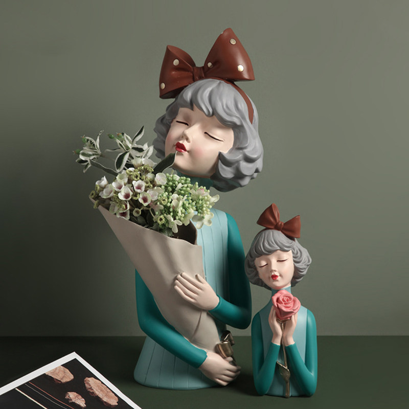 Nordic ins style princess bow cute girl holiday gift new house desktop low cabinet coffee table decorations