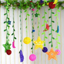 Kindergarten aerial classroom Hanging decoration Hanging dress up Aerial corridor Mall layout Leaves Wicker Swallows Sepakchuk