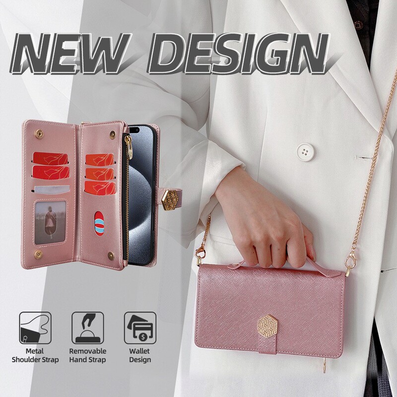 Samsung S25 Crossbody Phone Case Note20Ultra Handbag Wallet S26Ultra Cross Pattern Phone Case Suitable