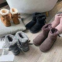 Qingcang Australia Tarramarra Core Velvet Bow Short Snow Boot 811030