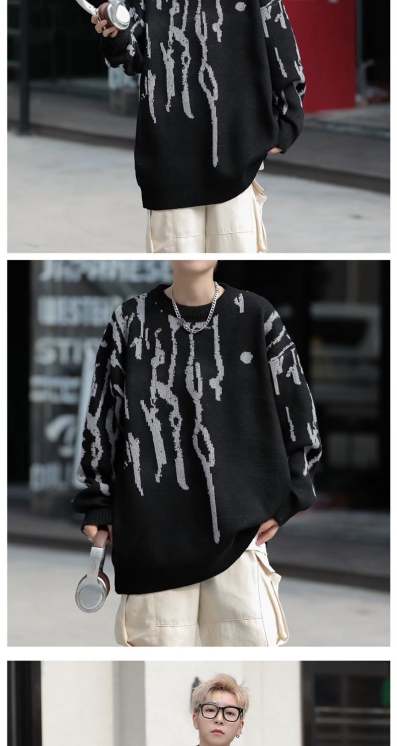 Men's Knitted Sweater Loose Fitting Style For Autumn And Winter_voghion.com